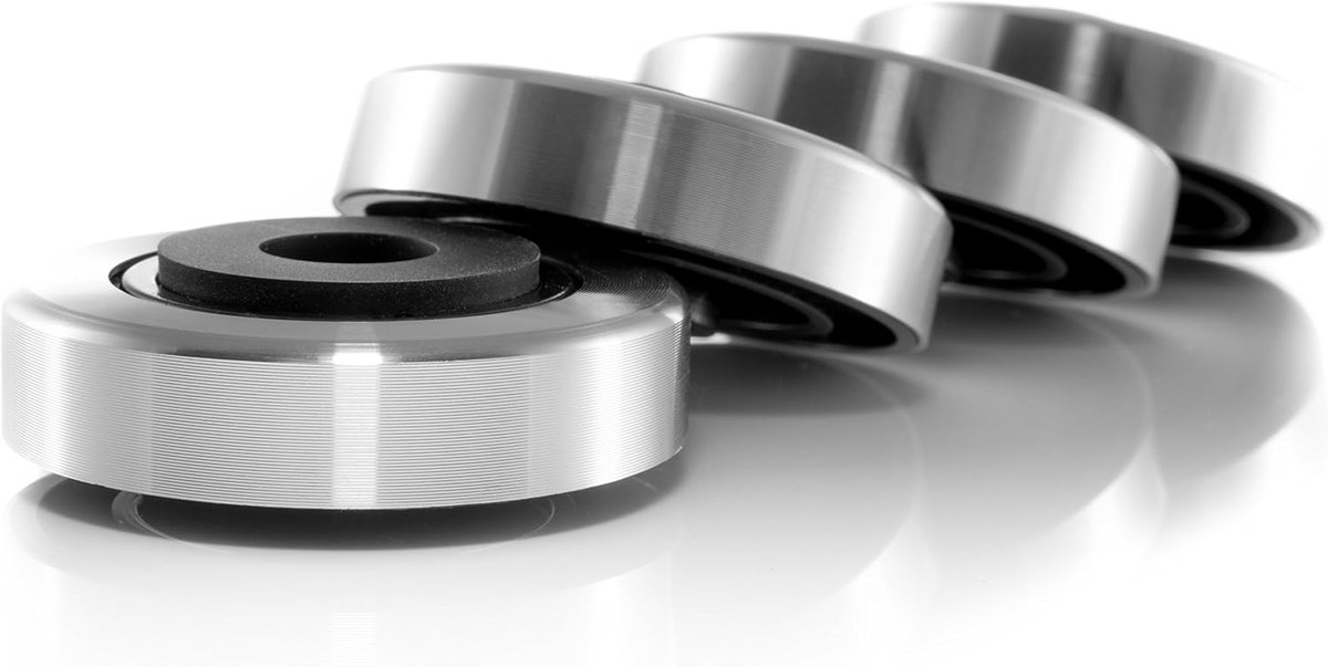 Poten 45x15 apparaatpoten aluminium audio absorber voet edel zilver 4X