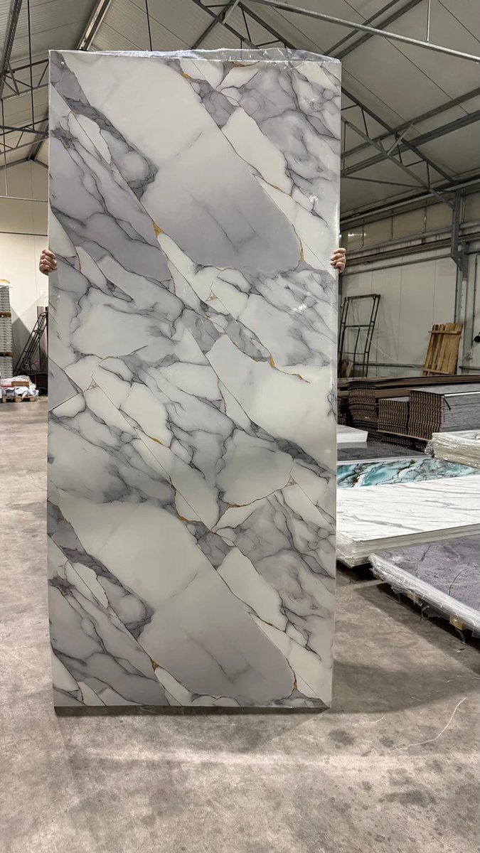 PVC Wandpaneel Marmerlook 122x280x0,3cm - Polygold Roоck | Marmerlook Wandbekleding | PVC Wandpanelen | Muurpaneel | Wanddecoratie | Luxe Interieur | Badkamer | Keuken | Waterbestendig