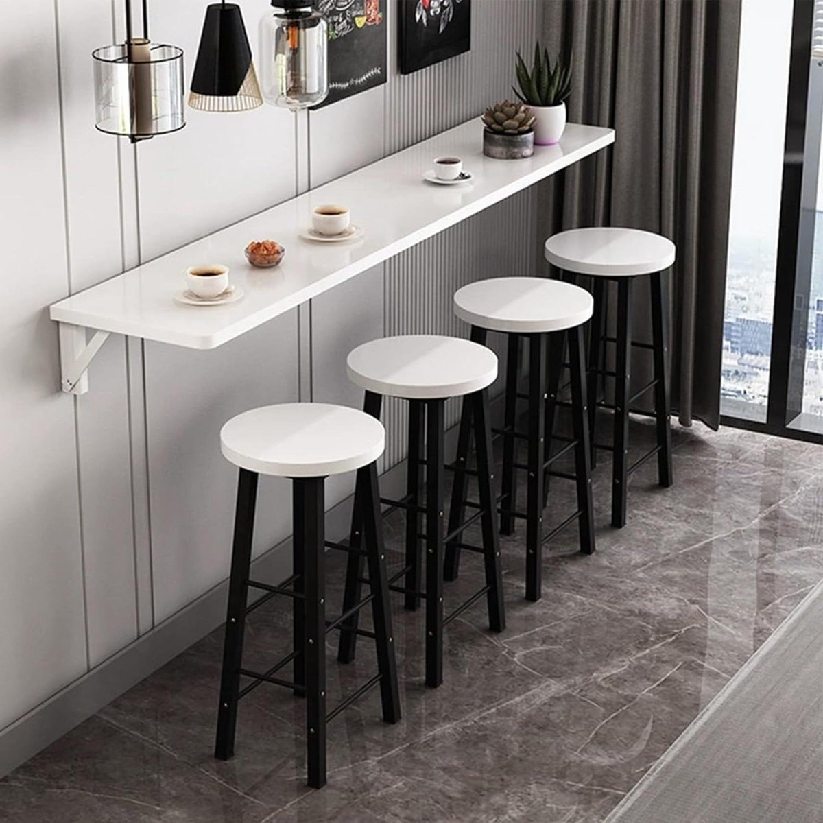 Wandtafel - Eettafel aan muur - Ruimtebesparend eten - Inklapbaar ontwerp - Lang en smal - Niet gespecificeerd
