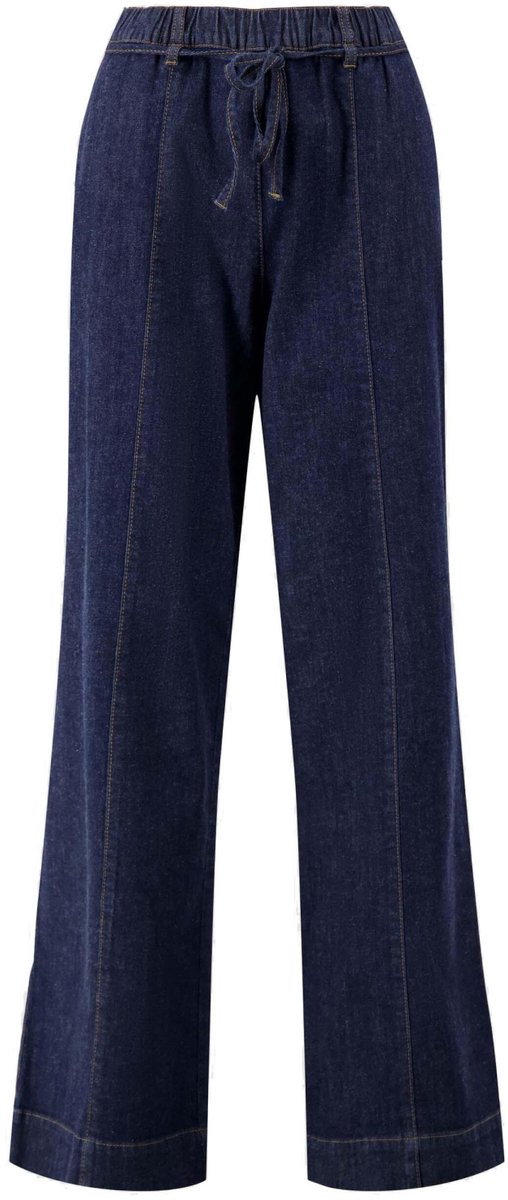 Zusss Jeans Denim Wide Leg Trousers With Stretch 0303 0067 2009 Dark Denim Dames Maat - XS
