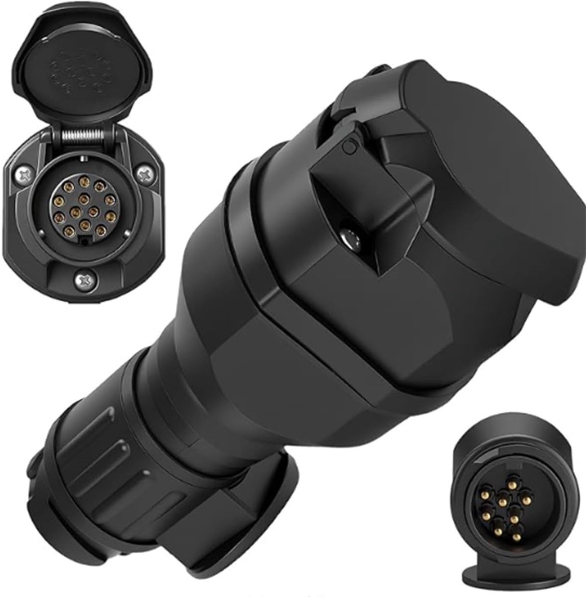 Casalora® Led-adapter 13-polig naar 13-polige aanhangeradapter 12 V stopcontact 13-polige stekker 13-polig met ledverlichting voor auto's