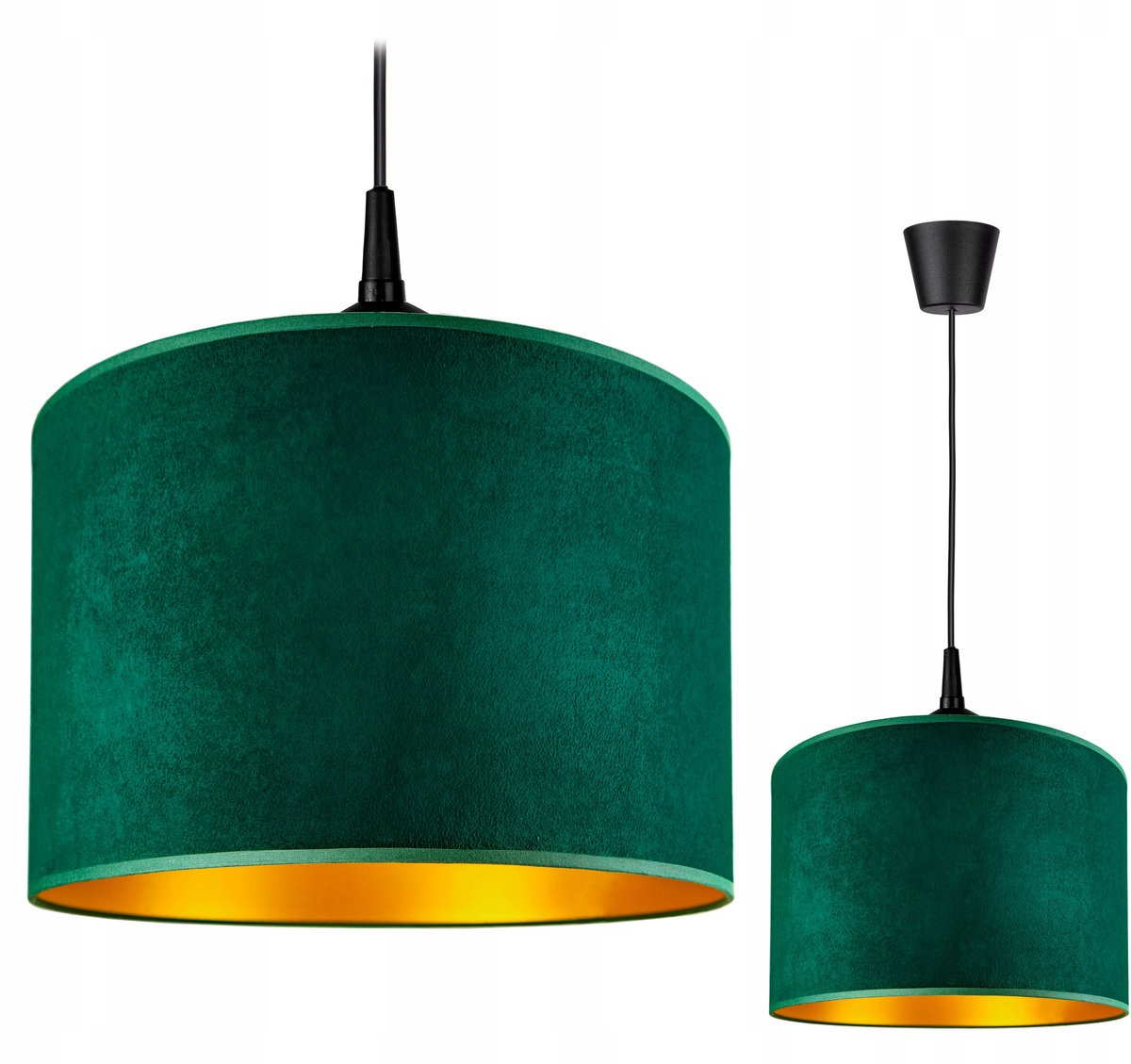 Moderne Plafondlamp Groen Fluweel Gouden Binnenkant E27