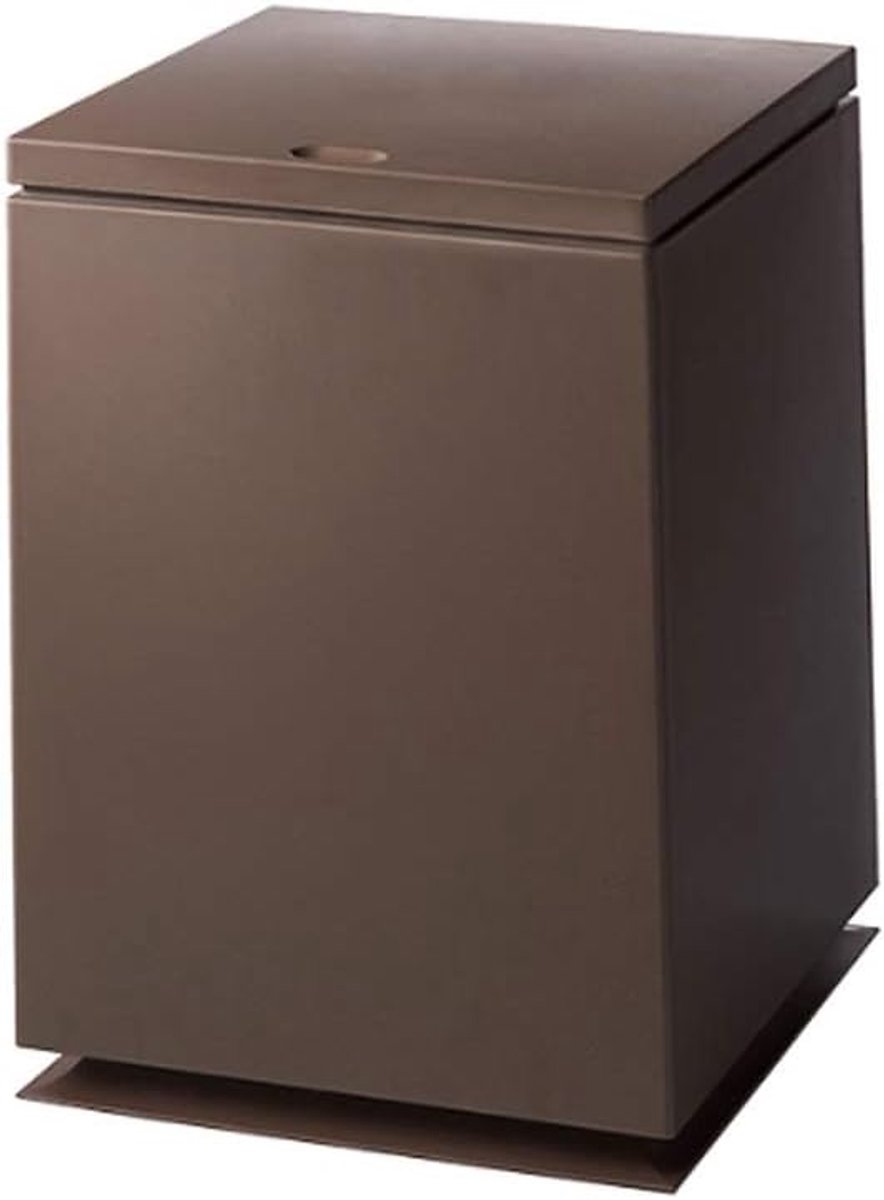 Prullenbak Touch Afval kan met deksel Plastic Vuilnisbak Keuken Woonkamer Waste Bin Badkamer Waterproof Plein Storage Bin prullenbak Vuilnisbak (Color : Brown)