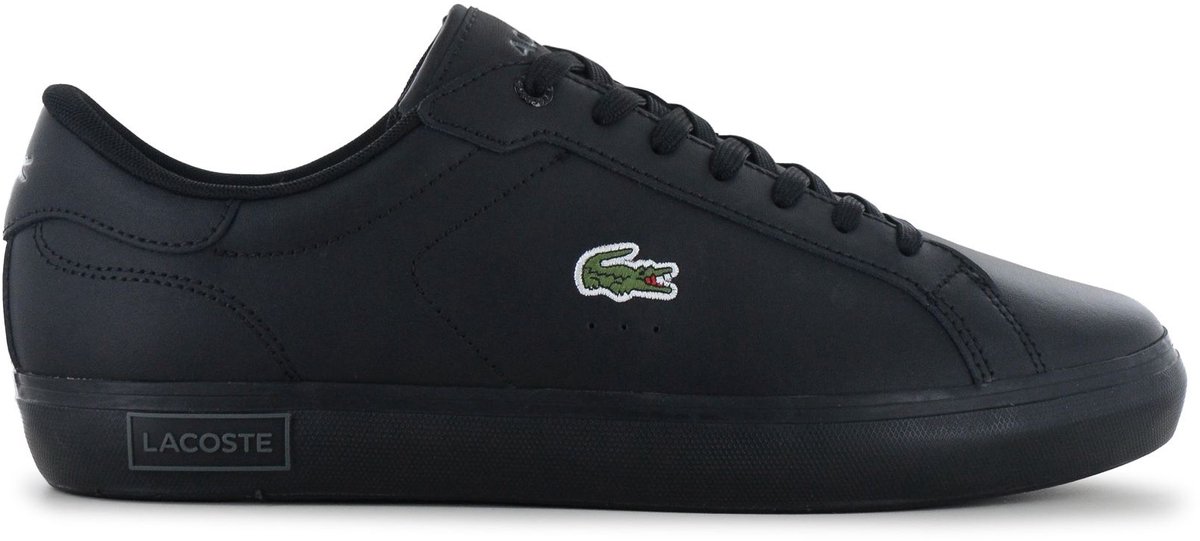 LACOSTE Powercourt 125 - Heren Sneakers Schoenen Leer Zwart 749SMA008102H , Maat: EU 46.5 UK 11.5