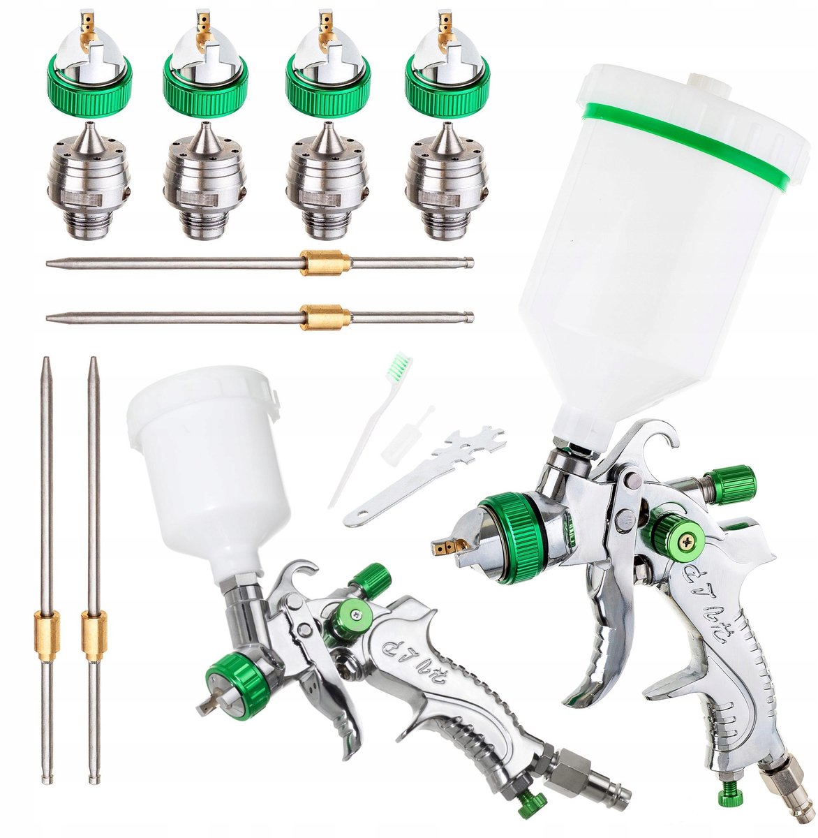 Professionele Spuitpistool Set HVLP met 5 Spuitmonden en 2 Tanks