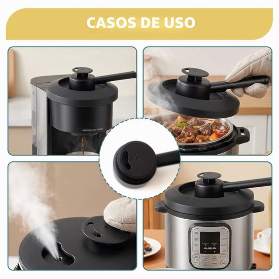 Zwarte stoomafleider - Stoomomleider - Voorkomt dat meubels vochtig worden en beschadigd raken - 360° draaibaar - Compatibel met Thermomix TM7 - 18,7*8*5,8 cm — afbeelding 3