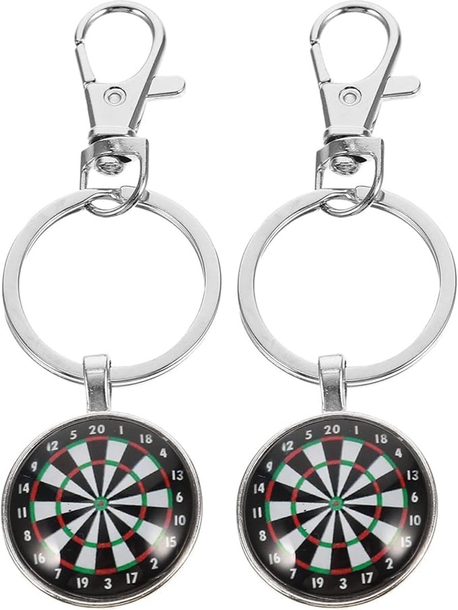Sleutelhangers, dartcadeaus voor mannen cadeau dartspeler cadeau-idee dartpijlen accessoires, voor dartliefhebbers, hangende sleutel, Zwart, 6 cm x 2,5 cm x 3cm