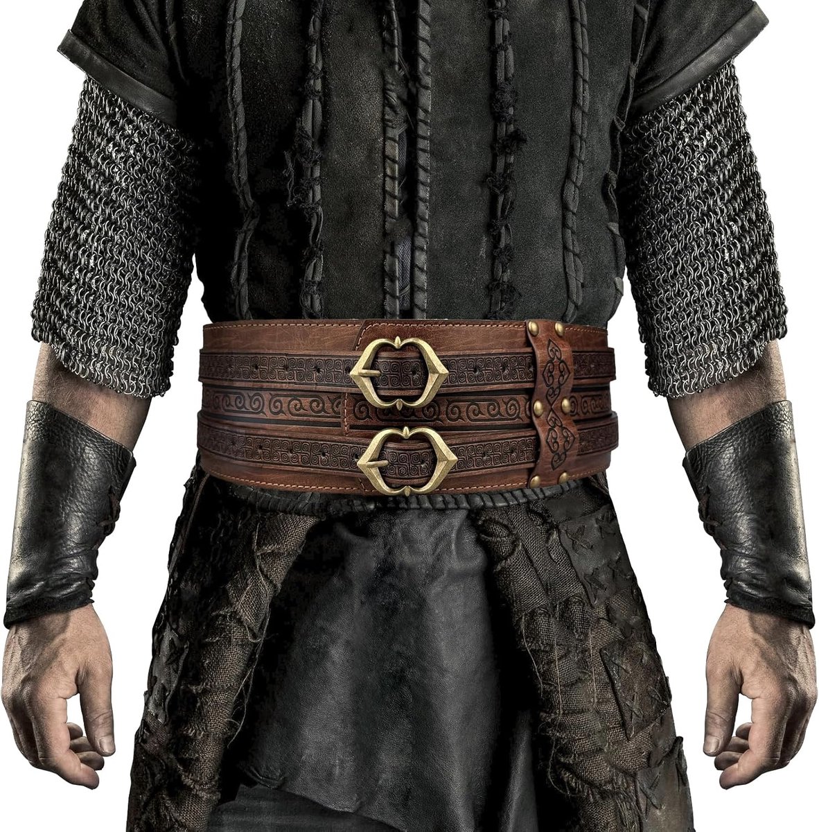 Viking brede riem, middeleeuwse kunstlederen pantserriem, ridderkorset, LARP kostuum