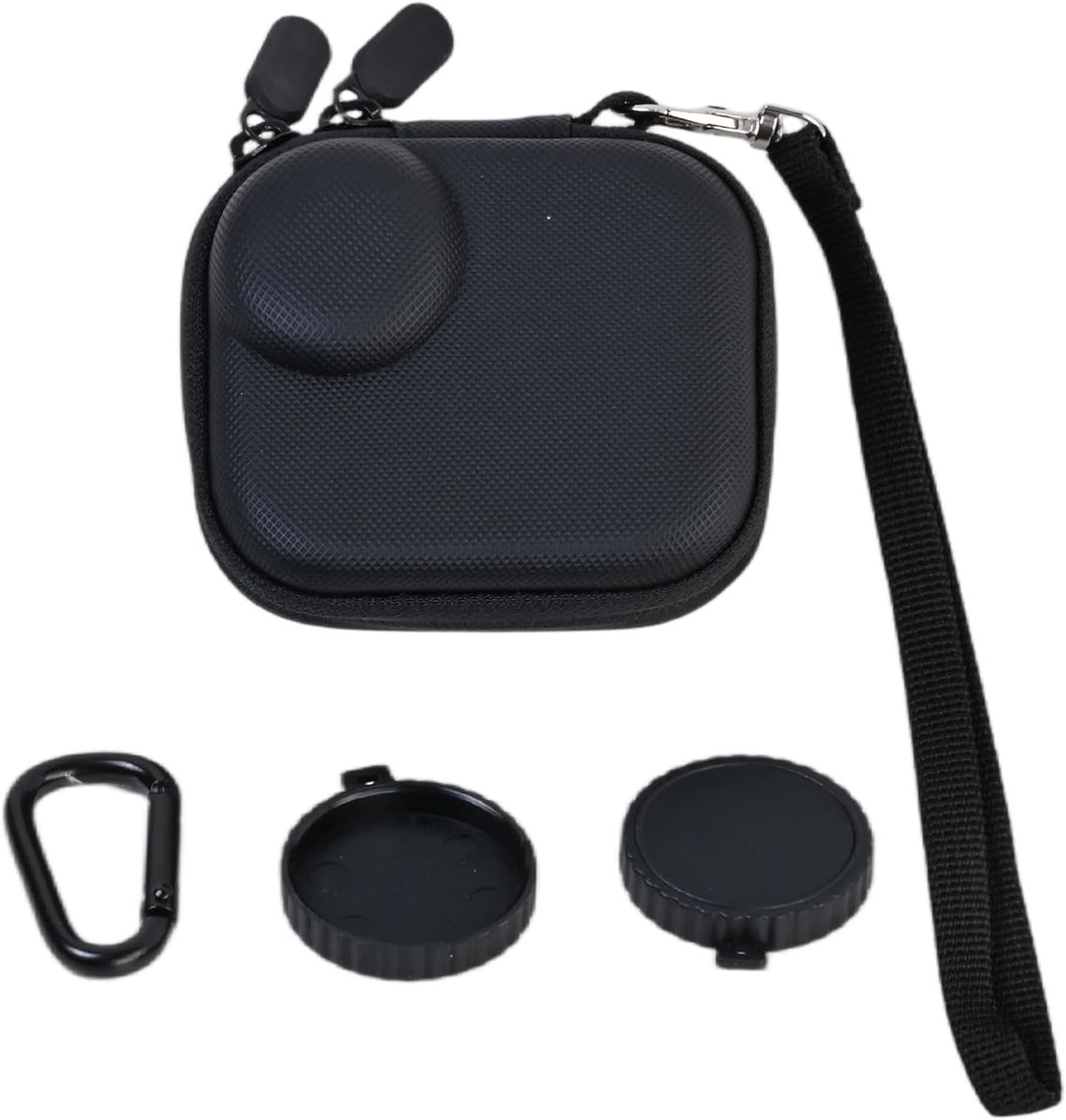 Osmo Nano accessoireset met draagtas en lensdop, beschermhoes, harde schaal, waterdicht, voor DJI Nano accessoires, Osmo Nano-accessoires, stootvaste case met karabijnhaak en polsband, zwart