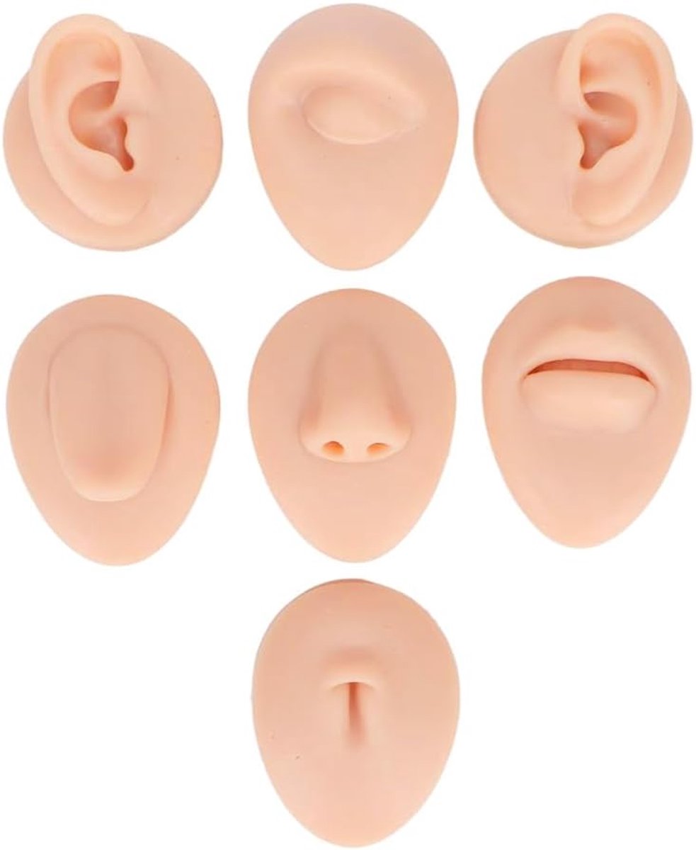 Piercing Oefenmodel Siliconen Neus Simulatie Navel Model Set voor Beginnende Piercer