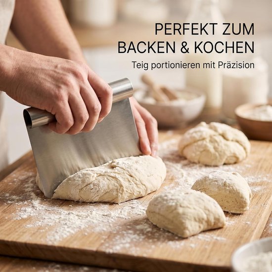 4 stuks deegschrapers van roestvrij staal, 304 roestvrij staal, keukenspatel, 14 x 12 cm, zilveren groenteschep en spatel, keuken voor bakken en koken — afbeelding 2