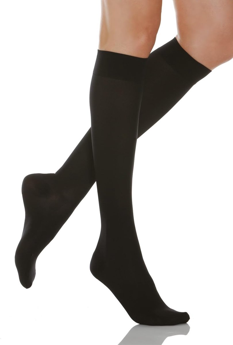 Microfiber 750M - 70 denier lichte compressie kniekousen 12-17 mmHg
