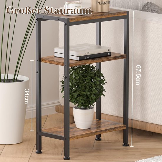 Bijzettafel Nachtkastje en Opbergruimte, Bijzettafel voor Bank, Kleine Tafel voor Woonkamer,Slaapkamer, Keuken en Balkon - Ideaal voor Smalle Ruimtes — afbeelding 5