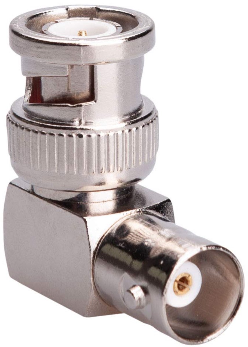 90 ° graden haakse adapterkoppeling Coaxconnector Vrouwelijk naar mannelijk contactdoos en stekkerverbindingsstuk, SDI coaxkabels Elleboogadapter voor CCTV-bewakingscamera DVI DAB CB radioantenne