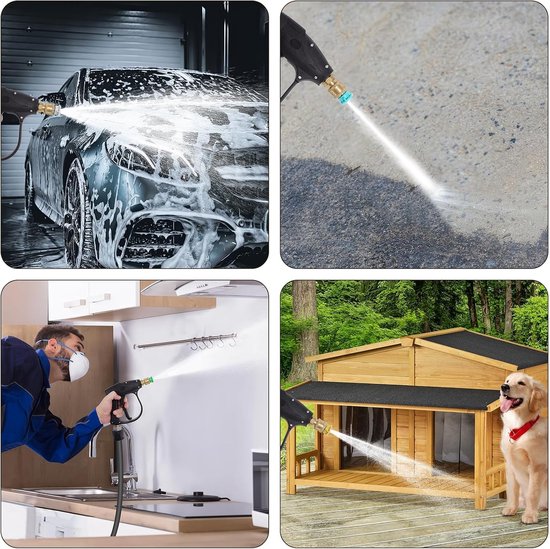 Hogedrukreiniger, pistool, 4350 psi, met 7 sproeiers, snelaansluiting, waspistool, M22, 10 mm interface, voor auto, vloer, hogedrukpistool, reinigingspistool, autoreiniging — afbeelding 2