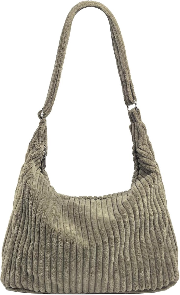 Vrouwen Corduroy Hobo Bag Verstelbare Riem Schoudertas Crossbody Tas Casual Purse Tote Bag Handtas