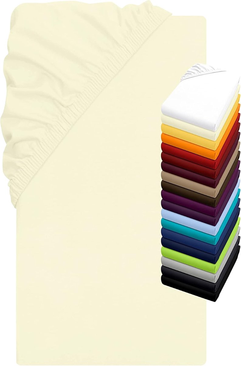 Elastaan hoeslaken voor water- en boxspringbedden - in 19 moderne kleuren - matrasdikte ca. 40 cm - maten ca. 180-200 x 200-220 cm, Natuur