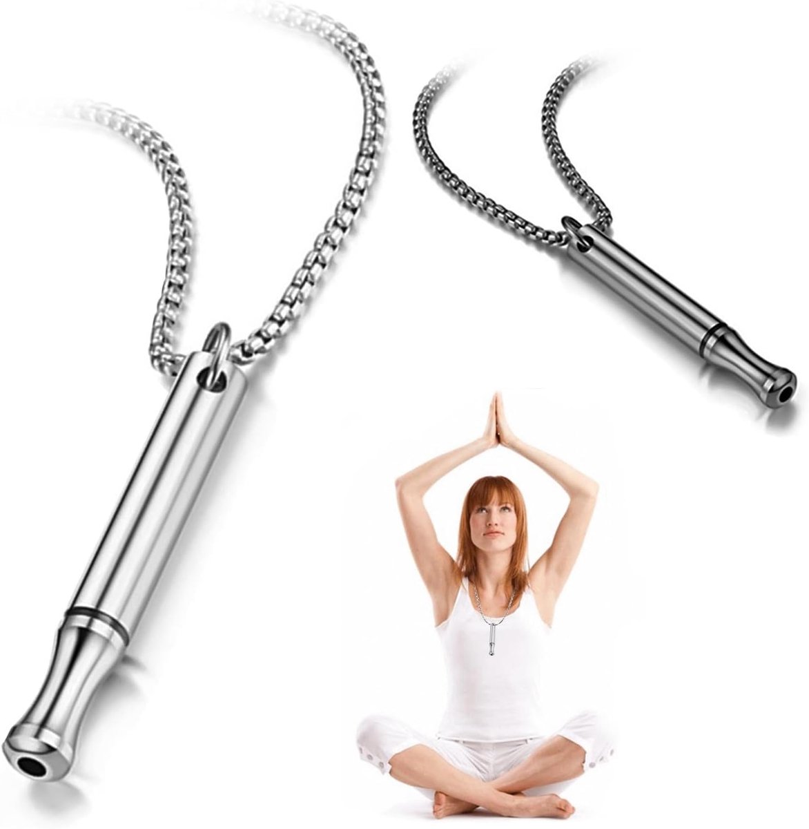 Relief Ketting Mindful Anapana Ademhaling Stress Draagbare Diepe Oefeningen voor Mannen Vrouwen Meditatie Verlichting (2 stuks)