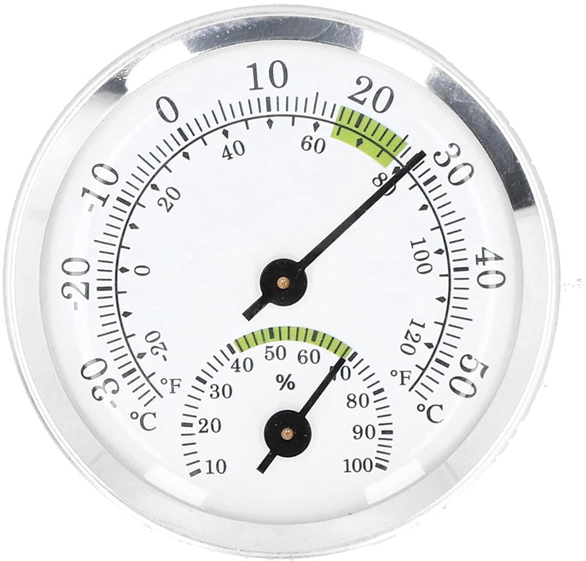 Thermometer met Wijzerplaat, Mini-ronde Analoge Thermometer met Wijzerplaat, Thermometer met Wijzerplaat voor Humidors Greenhouse Garden Home Safe, Koelkastthermometers