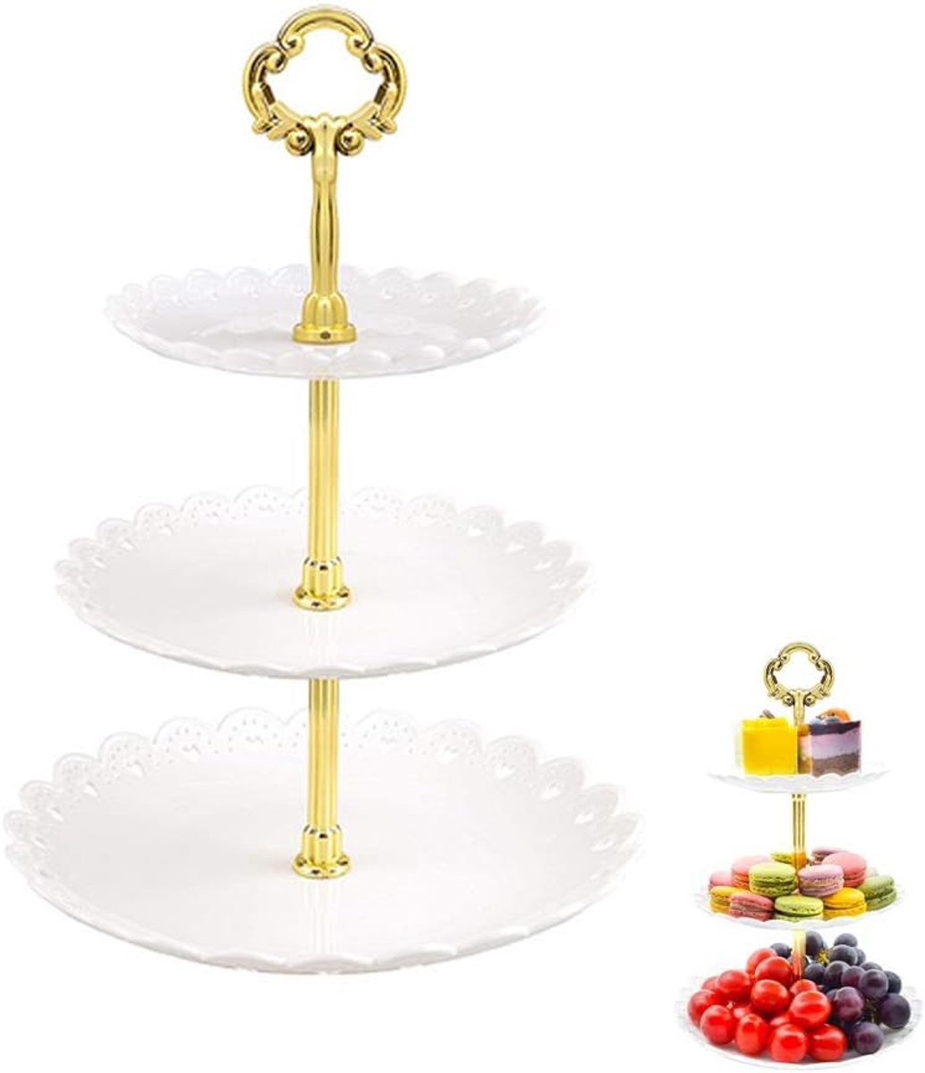 Stand 3-Tier Cupcake Standhouder, Snoepschaal, Fruitschaal, Dessertstandaard, Geschikt Voor Bruiloftsbanketten, Verjaardagen, Feesten En Diverse Festivals