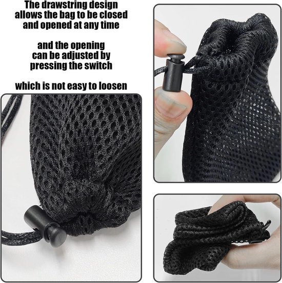 6-delige koordzakken, mini-mesh-vakken, kleine voorwerpen, draagbare opbergzak, waarin sleutels, hoofdtelefoon en accessoires kunnen worden opgeborgen. — afbeelding 5