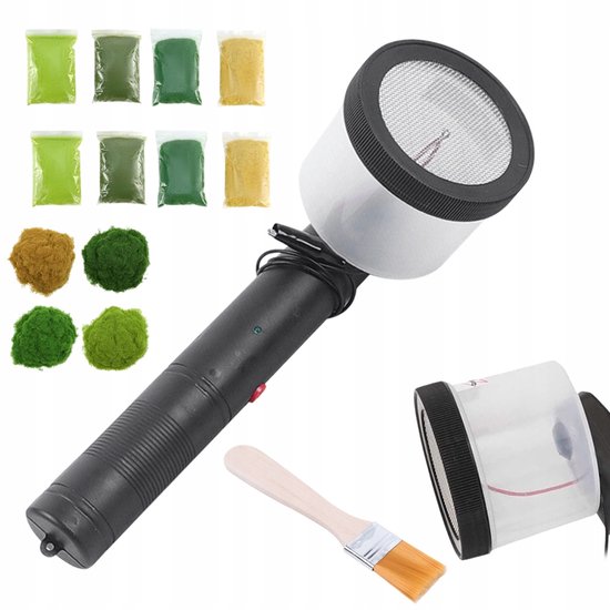 Vlokmachine - Flock Bevlokkingsset - Mini Statische Grasapplicator - Gras Applicator - Modelbouw - 4 Kleuren - 30g - ABS - Voor Zandtafel & DIY & Modellering — afbeelding 4