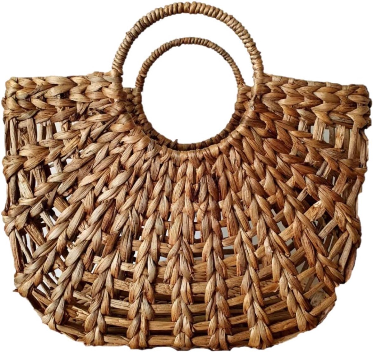 Originals - Elegante Handgemaakte Dames Handtas van geweven Waterhyacint - Duurzaam Ontwerp - Fairtrade - Small 35x28cm