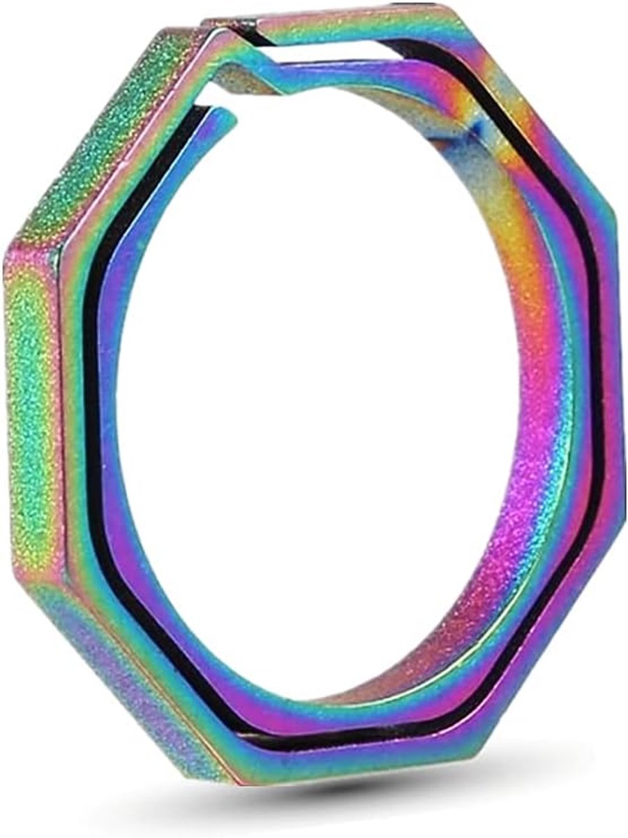 Titanium sleutelhanger, super lichtgewicht bonte EDC keychain karabijnhaak Pocket Octagonale ring
