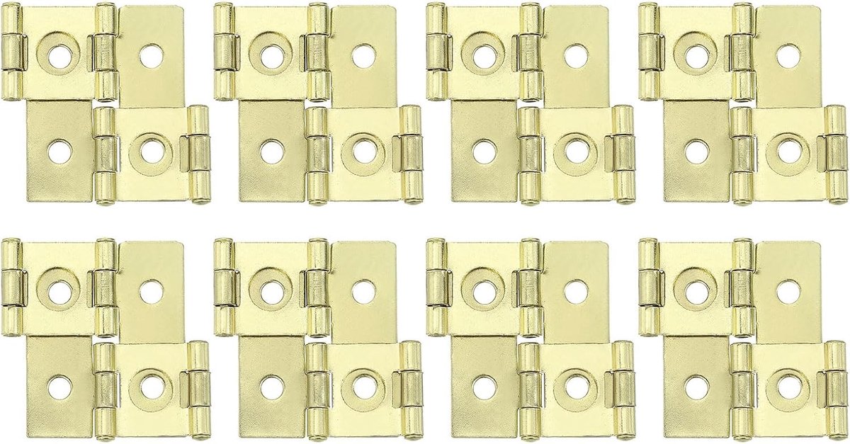 Scharnieren voor klapscherm, 8 stuks 1,85 inch dubbele beweging scharnieren retro stijl 270 graden rotatie schermdeurscharnieren, goud
