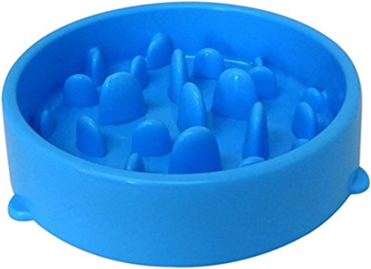 Feed Dog Bowl Interactieve Training Anti Choke Fun Feeder Bloat Stop Gezond Eten Pet Bowl (Blauw)