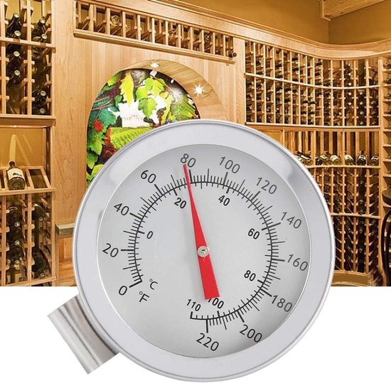 Metalen Lange Sonde Wijzerplaatthermometer met Clip Waterkoker Clip-on Wijzerplaatthermometer voor Koken Kokend Bier Thuis Brouw Thermometer 12 inch — afbeelding 2