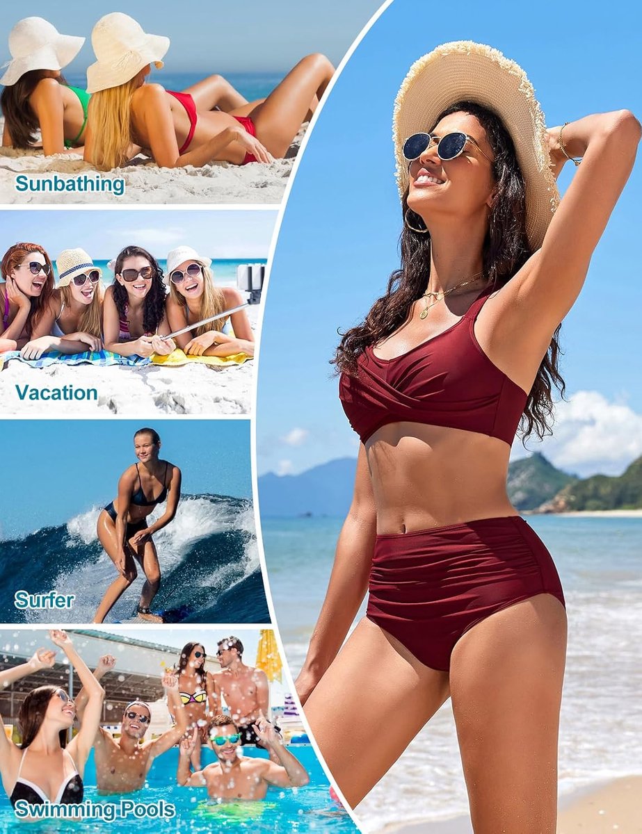 Dames Set Push Up Bikini Bovendeel Buikweg Badpak Twist Front Badpakken Hoge Taille Bikini Sets Badmode Tweedelige Zwempakken