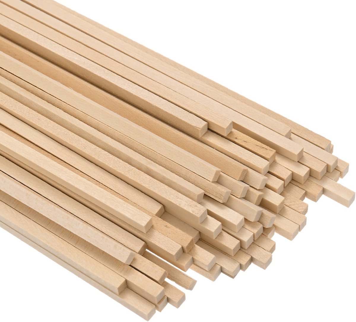 60 stuks houten vierkante deuvelstangen, 30 x 30 cm onafgewerkte houten vierkante deuvelstang, hardhouten vierkante deuvelstokken voor knutselen/doe-het-zelfprojecten/modelbouw [houtkleur]