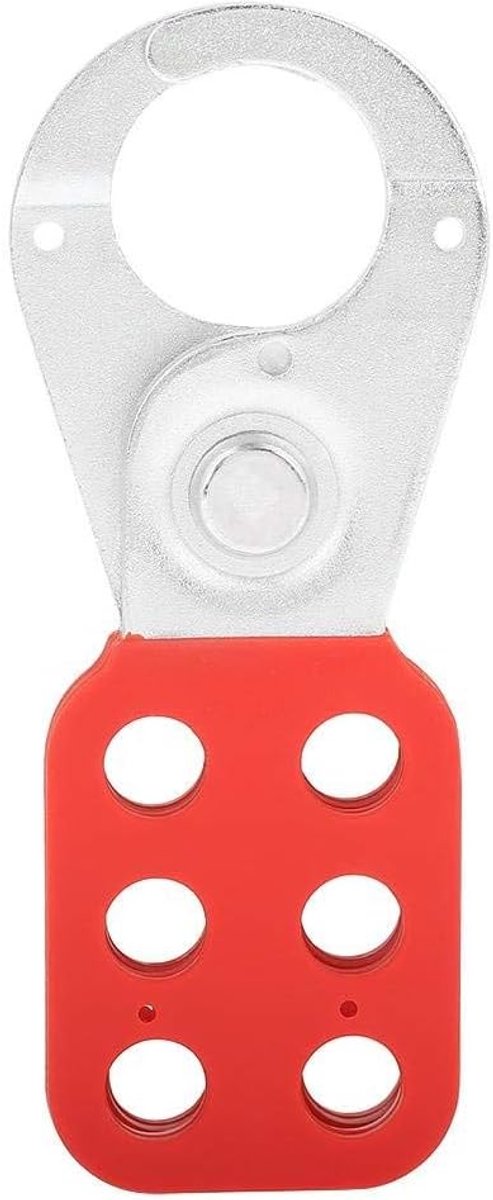Lockout Hasp, Lock Steel Haak met Plastic Coated Body,Red Industrial,1 PCS