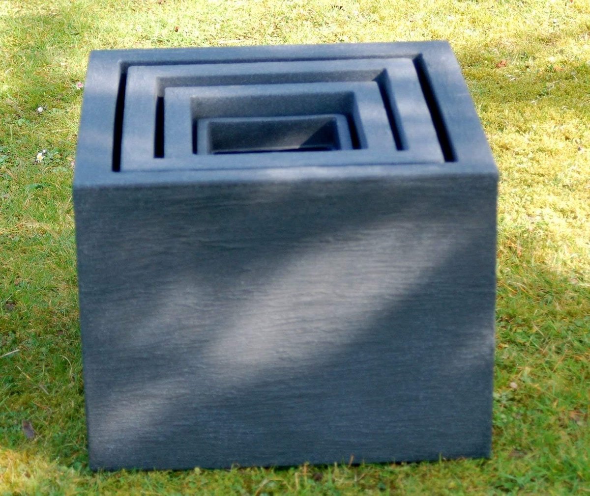 Planter 4-delige set vierkant antraciet