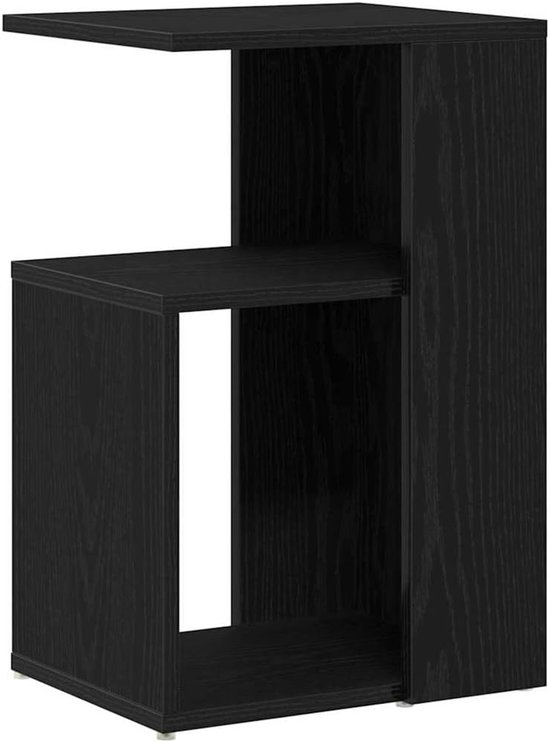 Bijzettafel van houtmateriaal in zwart eikenlook, 36 x 30 x 56 cm, voor woonkamer, met krasbestendig oppervlak en eenvoudige montage, veelzijdig te gebruiken als legplank — afbeelding 4
