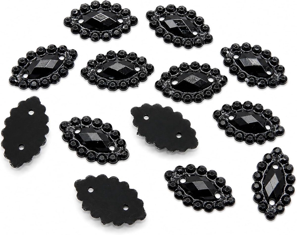 Navette strass-steentjes om op te naaien, 15 mm x 8 mm, 1000 stuks marquise-naaistenen met 2 gaten, sierstenen om op te naaien, acryl opnaaistenen voor knutselen, kleding, kostuums, decoratie