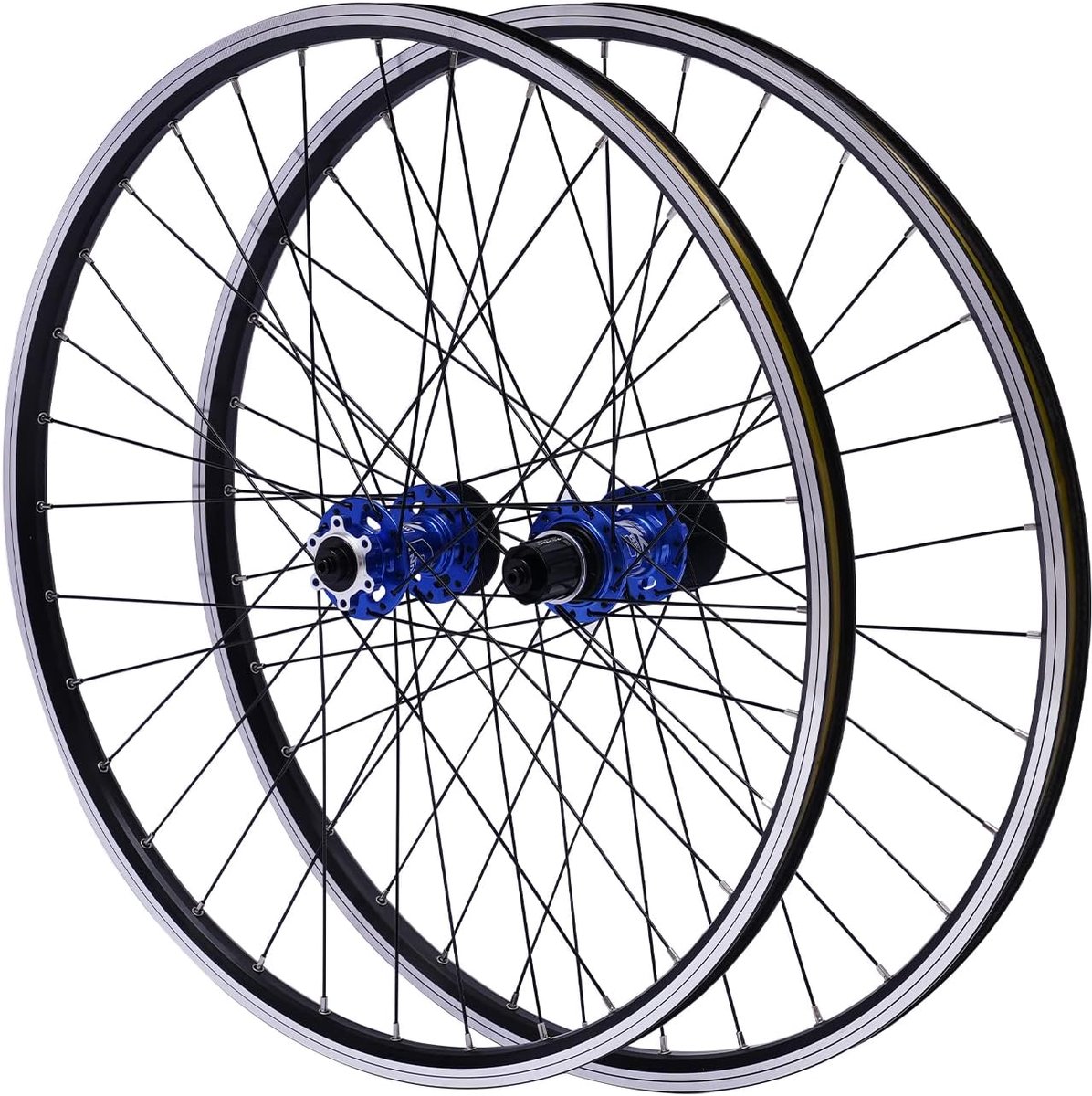 Wielset, 27,5 inch, mountainbike wielset, aluminium velg, mountainbike, loopwielset, schijfrem, snelspanner, voorwiel, achterwiel, met 7-12 versnellingen, blauw