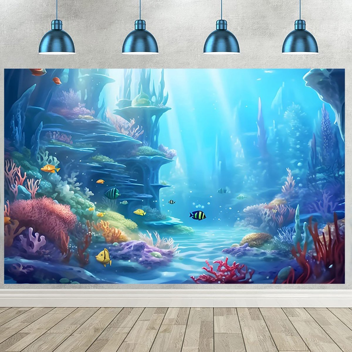 10 x 12 cm Onder De Zee Achtergrond Onderwater Wereld Blauwe Oceaan Koraalrif Aquarium Fotografie Achtergrond Baby Shower Kids Jongens Meisjes Verjaardagsfeestje Decoraties Banner Fotocabine