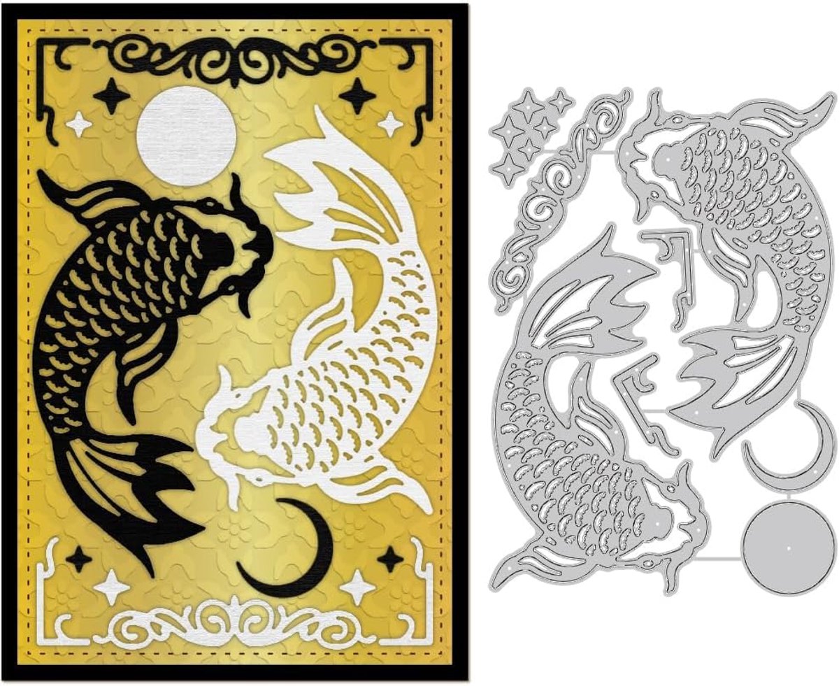 Snijmallen Met Vismotief Ponsen Voor DIY Scrapbooking Decoratieve Embossing Mallen Snijmatrijzen Stencilvorm Voor DIY Kaarten Maken Fotoalbum Uitnodiging