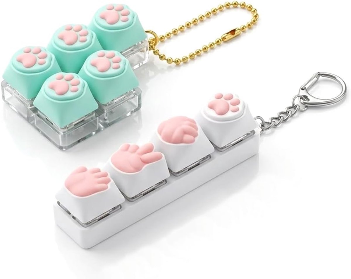 Keyboard Keyboard Keychain Mini Stressvermindering Knoppen Keychain Relief Keychain