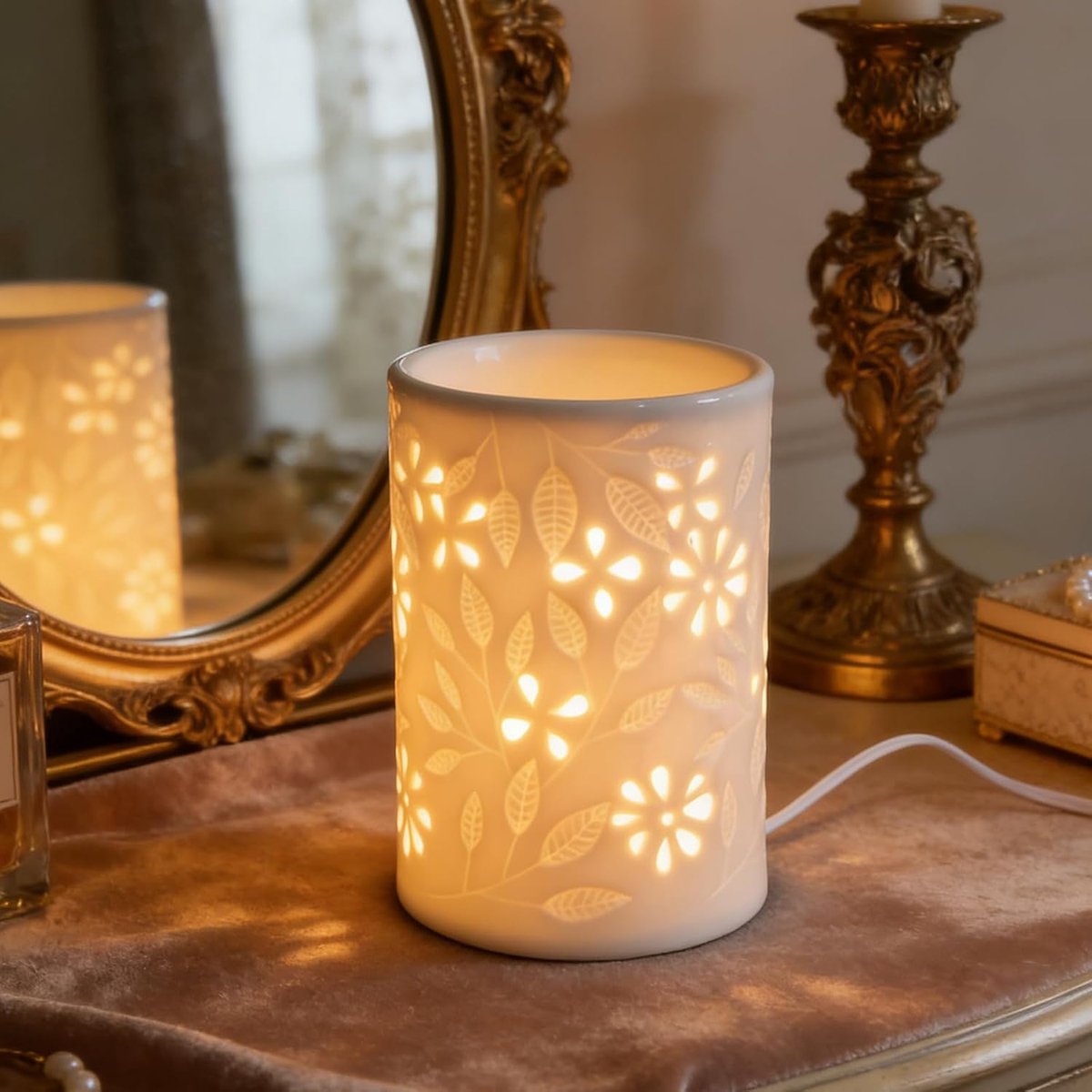 Wasbrander, 8 x 8 x 12 cm, elektrische geur, smeltende wasbrander, geurbrander voor woonkamer, slaapkamer, kantoor, badkamer, huisdecoratie, origineel cadeau-idee