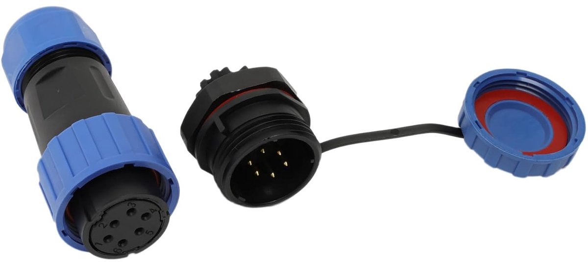 TY20 6 Pin Waterdichte Connector, Power 250V/5A, Vrouwelijke Mannelijke Plug Socket, Schroefbedrading Soldeervrij voor Outdoor Marine Automotive Apparaat, M20