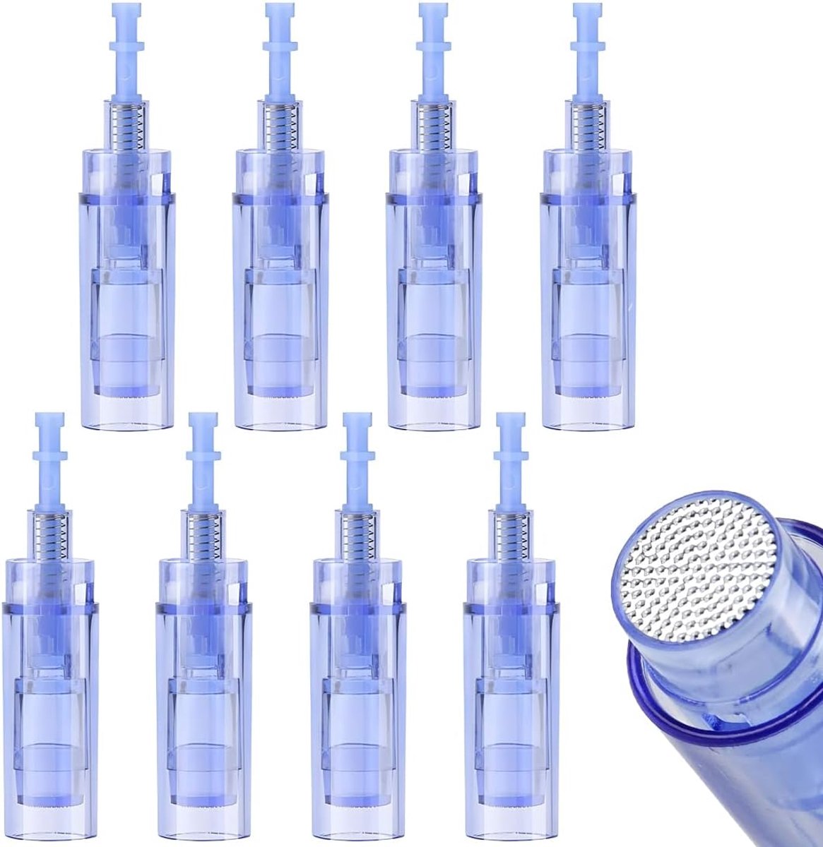8 stuks microneedling opzetstukken, 36 naalden, micro/nano punten, reserveonderdelen voor microneedling apparaten, wegwerpopzetstukken voor huidverzorgingspennen