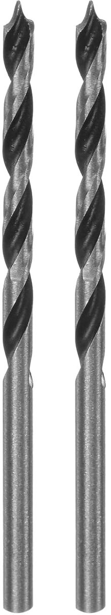 Brad Point 2 boren 3 mm (8/64 inch) diameter rechte schacht ronde schacht metrische boorpunt 1,4 inch boordiepte spiraalboor voor timmerman, hout, kunststof, rubber