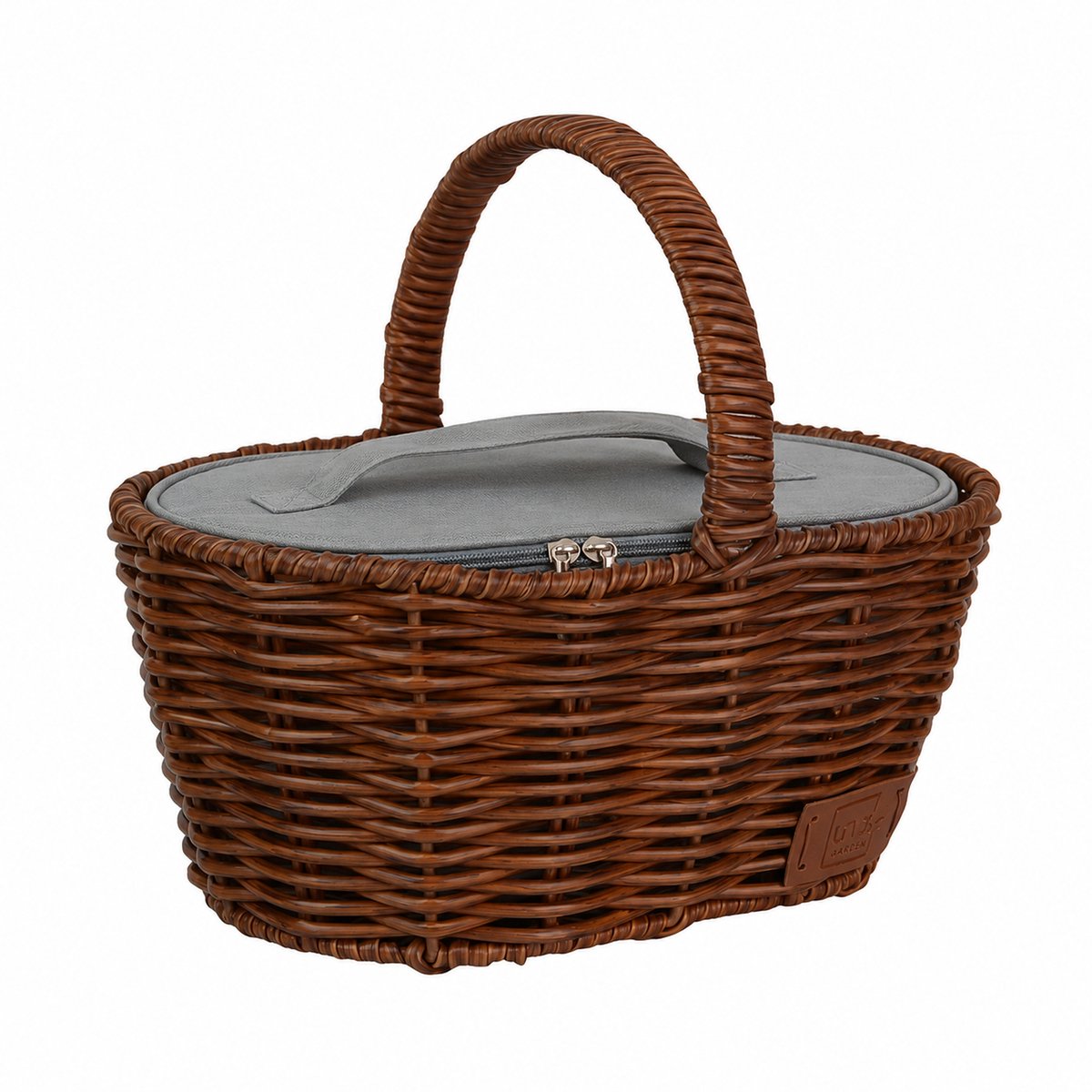 UNUS® Kinder Boodschappenmand met Koeltas Rotanlook Grijs of Bruin 28x19x23 cm