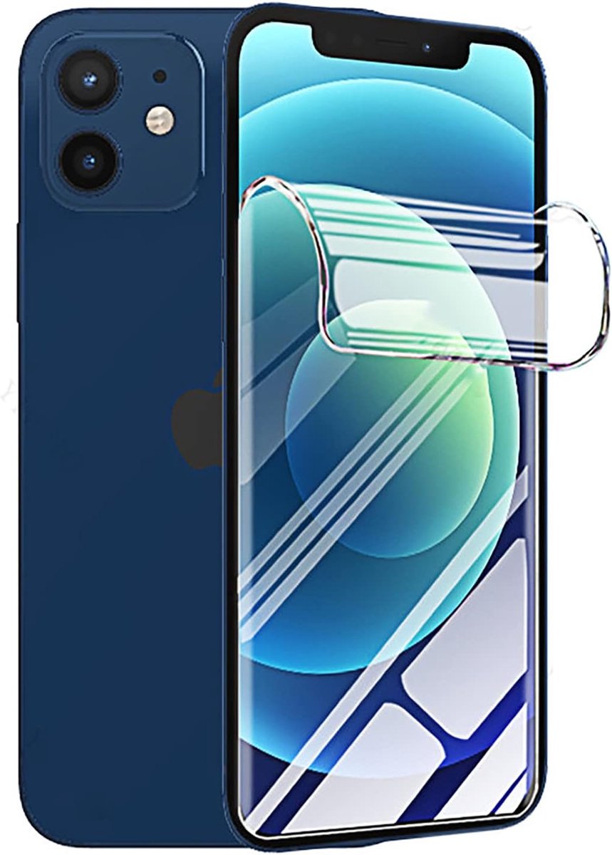 [2 stuks] Hydrogelfolie voor iPhone 12/12 Pro (6,1 inch), [HD] displaybeschermfolie van zacht TPU, transparant, geen gehard glas