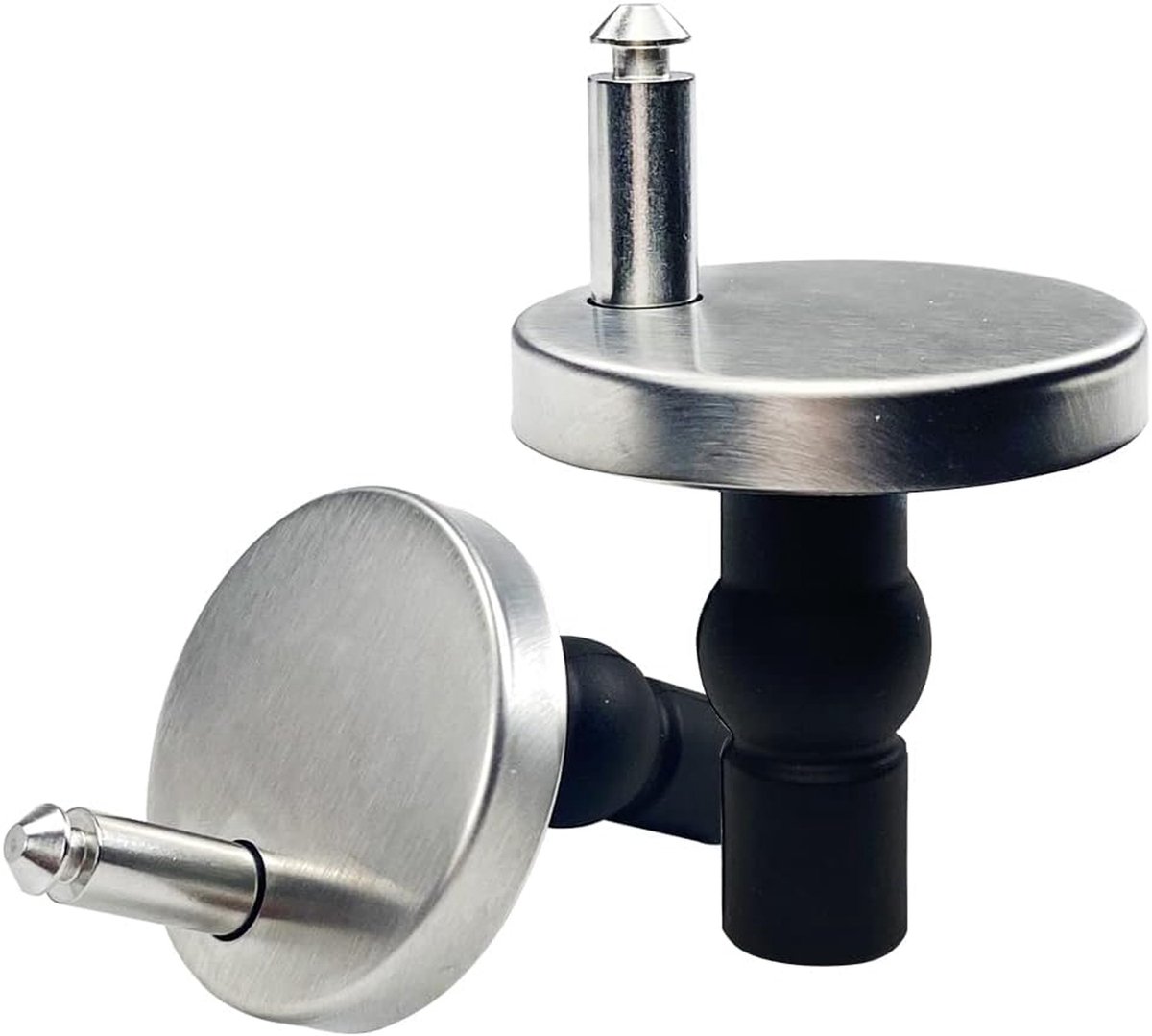 COVREO WC-bril bevestiging 6 x 7 x 6 cm zilver zwart metaal, 4 stuks