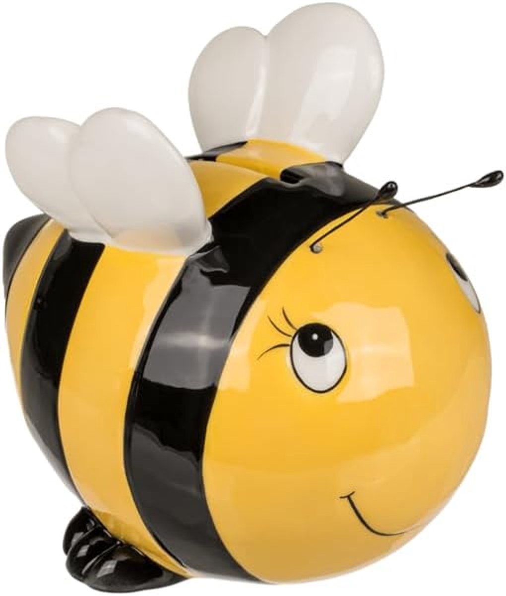 Spaarpot bij van keramiek met deksel en sleutel. Originele spaarpot voor kinderen.