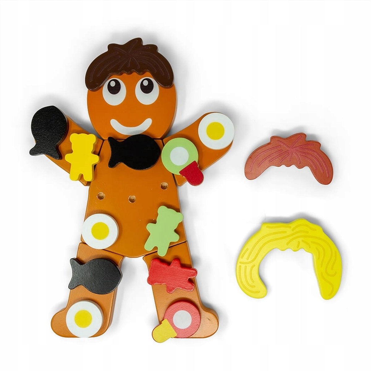 Houten Puzzel Koekjesman met Kaarsjes - Educatief Speelgoed